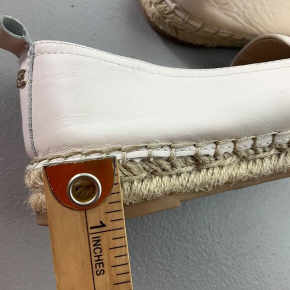 Sam Edelman Women 9 Khloe Cream Leather Espadrille Flat Slip-On Shoes Minimalist - Picture 12 of 13